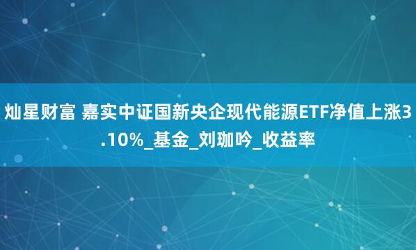 灿星财富 嘉实中证国新央企现代能源ETF净值上涨3.10%_基金_刘珈吟_收益率